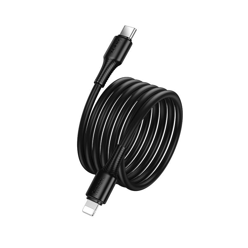HOCO X120 BENEFICIO ΚΑΛΩΔΙΟ PD TO LIGHTNING, 1m, 27W, ΜΑΥΡΟ