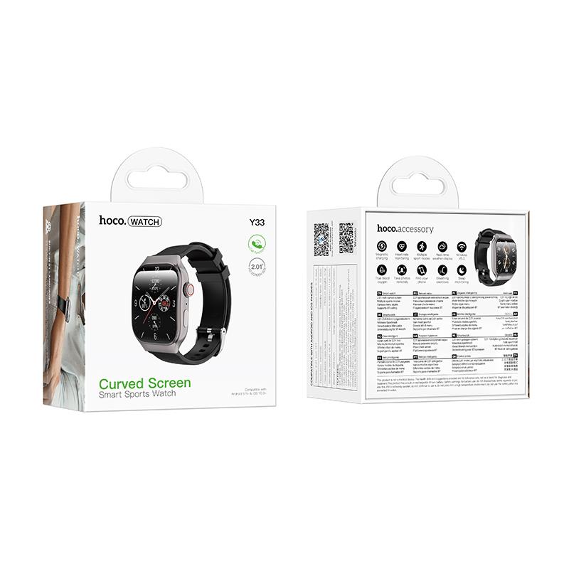HOCO Y33 SPORTS SMART WATCH (CALL VERSION), ΜΑΥΡΟ
