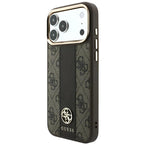 Θήκη TPU & PC Guess Apple iPhone 18 Pro Max/ 17 Pro Max MagSafe Leather Stripe Round Classic Logo Καφέ