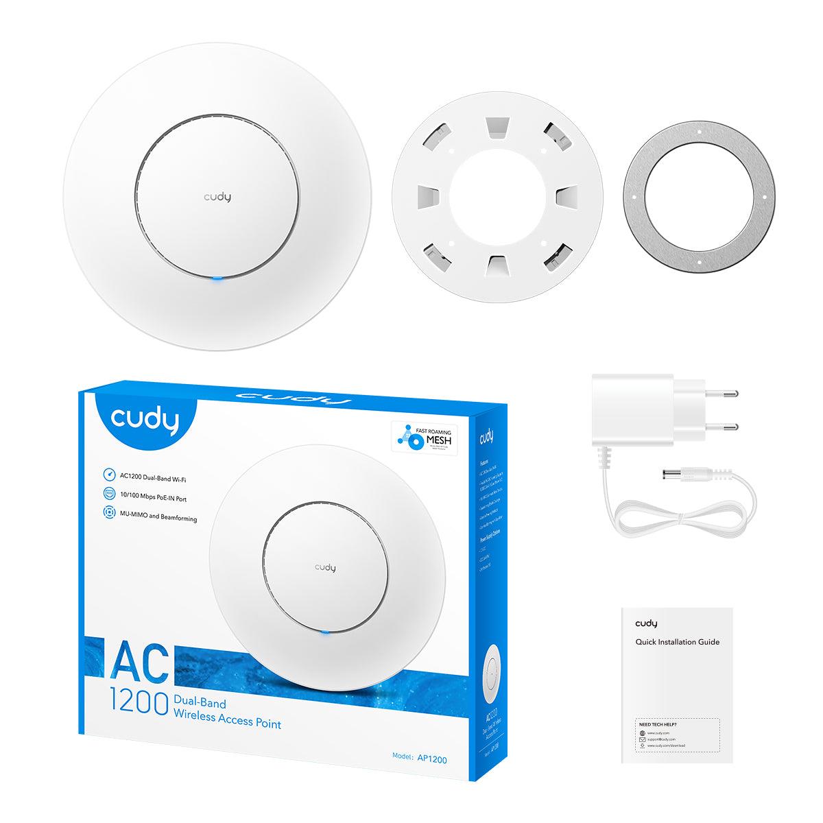 CUDY AP1200 AC1200 WIFI ACCESS POINT, DUAL BAND, MU-MIMO,χωρις POE Injector