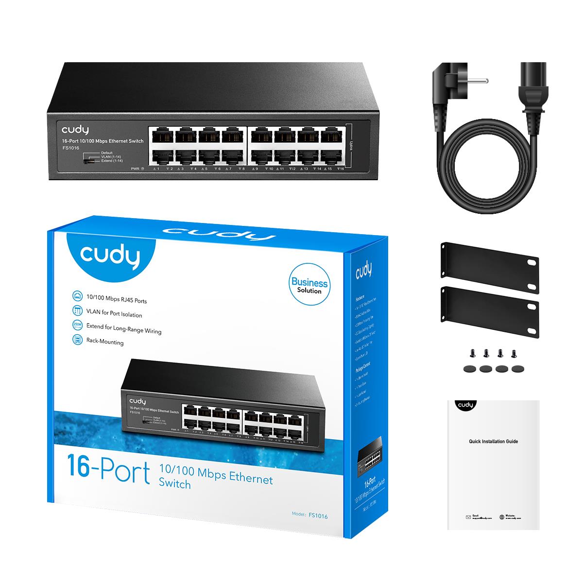 CUDY FS1016 16-PORT 10/100 MBPS METAL SWITCH