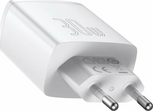BASEUS COMPACT ΦΟΡΤΙΣΤΗΣ ΓΡΗΓΟΡΗΣ ΦΟΡΤΙΣΗΣ, 3 ΘΥΡΕΣ, 30W, ΛΕΥΚΟΣ