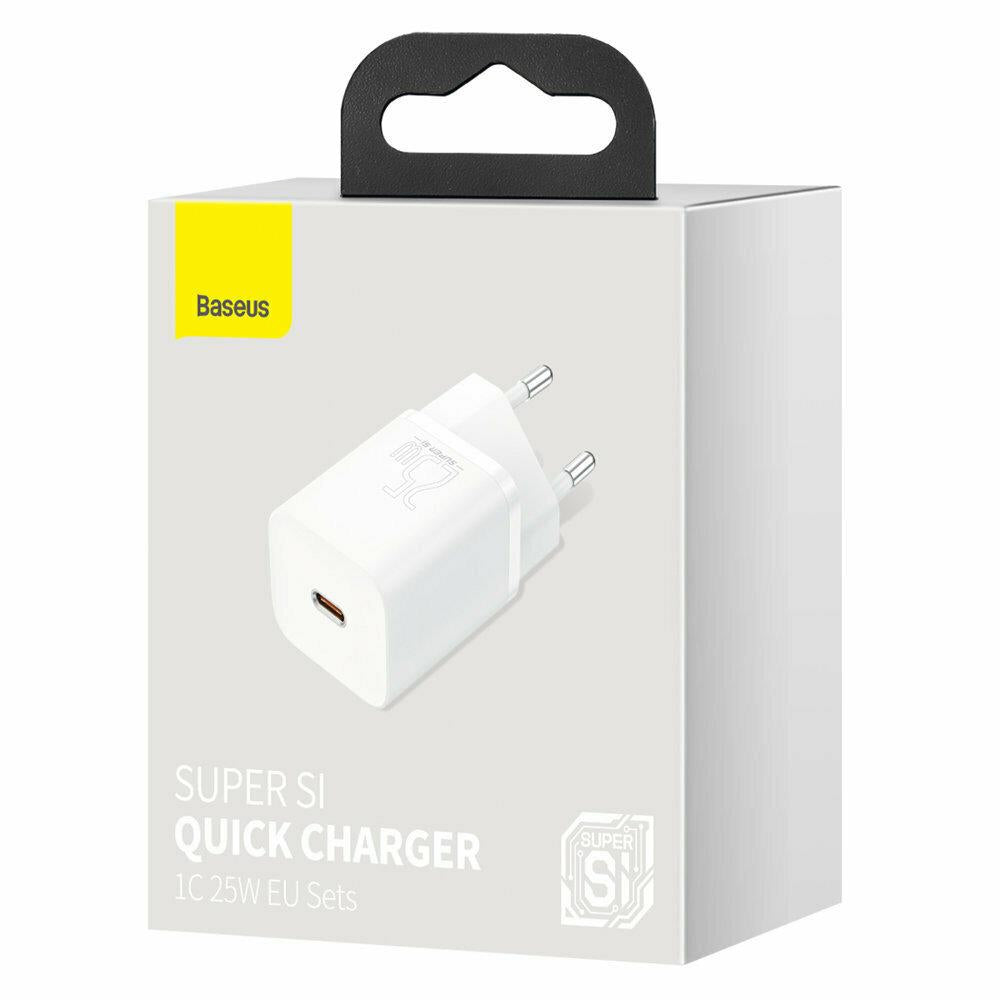BASEUS SUPER SΙ, ΦΟΡΤΙΣΤΗΣ ΓΡΗΓΟΡΗΣ ΦΟΡΤΙΣΗΣ, 1 ΘΥΡΑ, 25W, ΛΕΥΚΟΣ