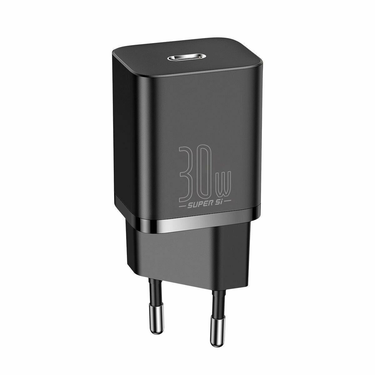BASEUS SUPER SΙ, ΦΟΡΤΙΣΤΗΣ ΓΡΗΓΟΡΗΣ ΦΟΡΤΙΣΗΣ, 1 ΘΥΡΑ, 30W, ΜΑΥΡΟΣ