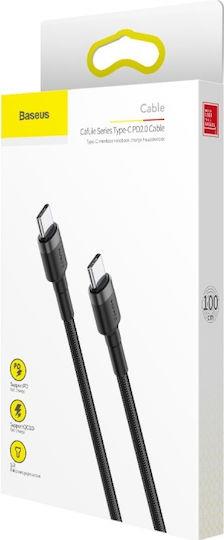 BASEUS CAFULE ΚΑΛΩΔΙΟ ΦΟΡΤΙΣΗΣ, PD 2.0 TYPE-C, 3A, 60W, 1M, ΓΚΡΙ, ΜΑΥΡΟ
