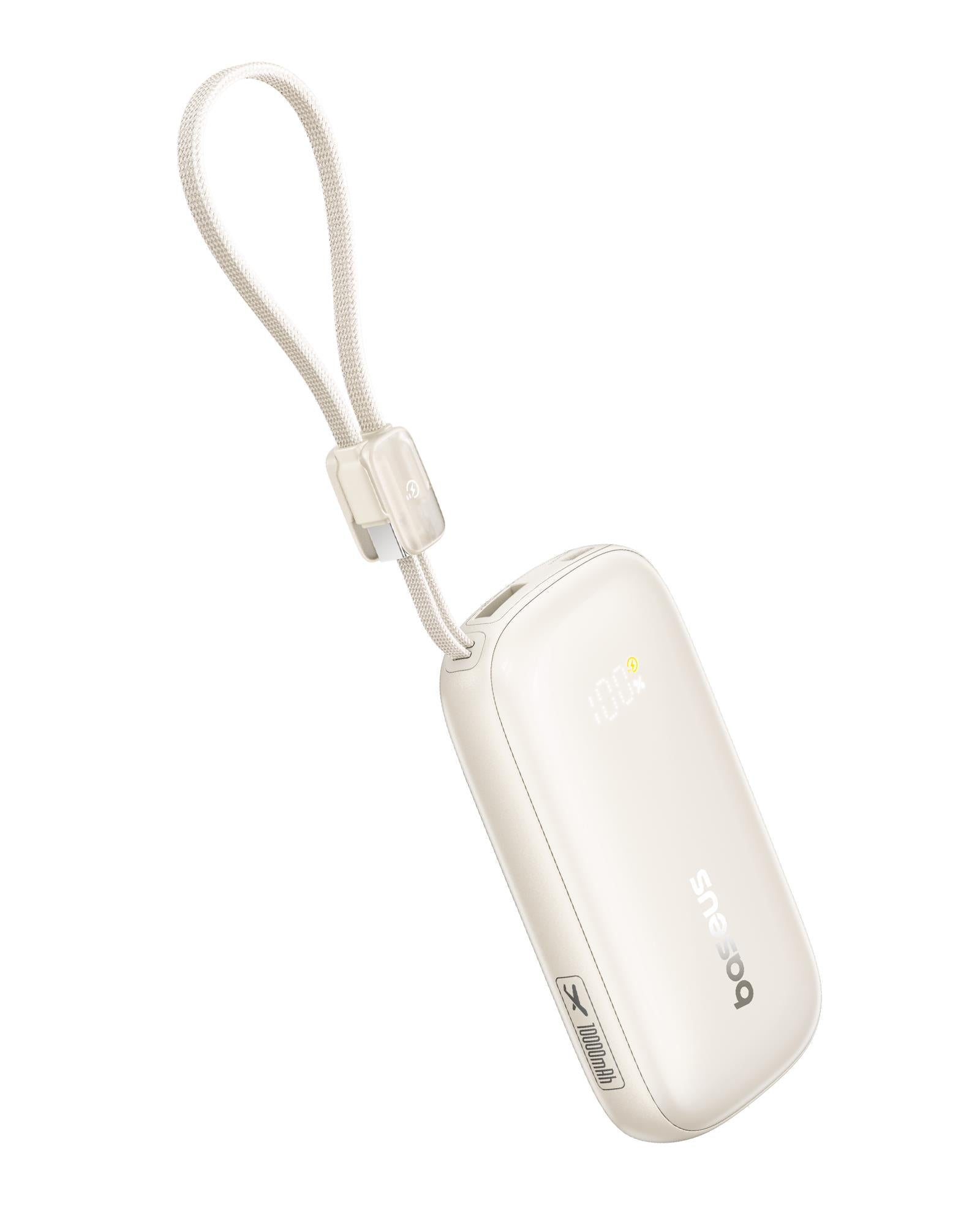 BASEUS ENERFILL FC21 QPOW3 ULTRA, POWERBANK, 10000MAh, ΜΕ  ΚΑΛΩΔΙΟ LIGHTNING, 22.5W, ΜΕ ΨΗΦΙΑΚΗ ΟΘΟΝΗ, ΤΙΤΑΝΙΟ