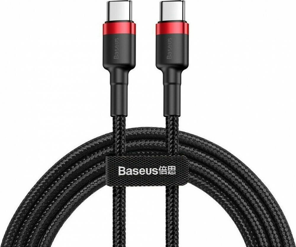 BASEUS CAFULE ΚΑΛΩΔΙΟ ΦΟΡΤΙΣΗΣ, PD 2.0 TYPE-C, 3A, 2M, ΚΟΚΚΙΝΟ, ΜΑΥΡΟ