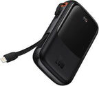 BASEUS QPOW PRO, POWERBANK, 10000MAh, ΜΕ ΚΑΛΩΔΙΟ LIGHTNING, 20W, ΜΕ ΨΗΦΙΑΚΗ ΟΘΟΝΗ, ΜΑΥΡΟ
