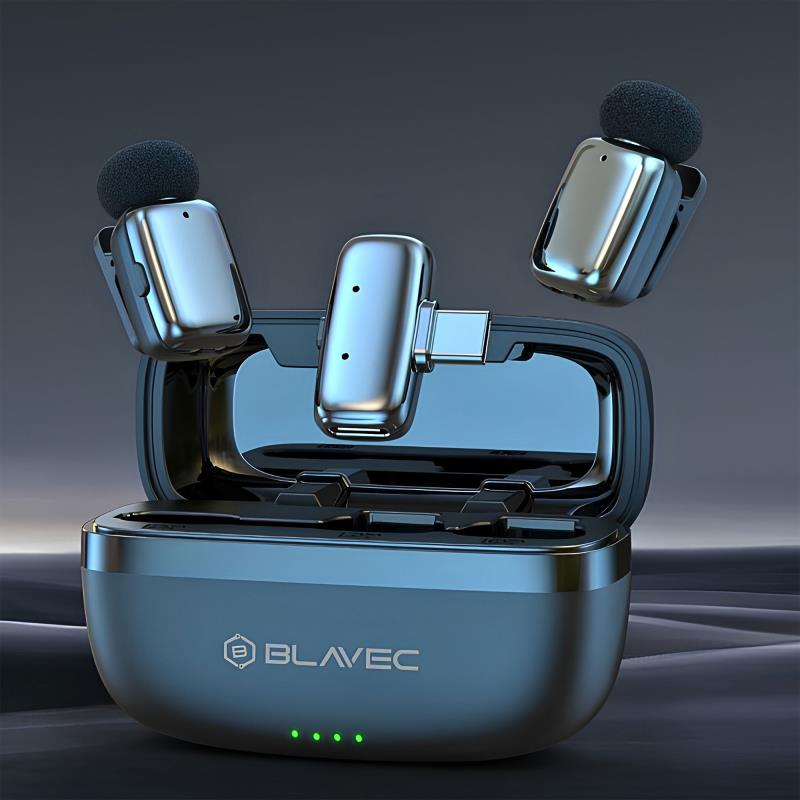 Ασύρματα Μικρόφωνα Blavec MK-03 Lavalier ClipGo USB C Ασημί