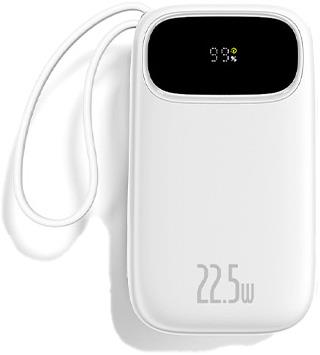 BASEUS ENERFILL FC31, POWERBANK, 10000MAh, ΜΕ 2 ΚΑΛΩΔΙΑ TYPE-C, 22.5W, ΜΕ ΨΗΦΙΑΚΗ ΟΘΟΝΗ, ΛΕΥΚΟ