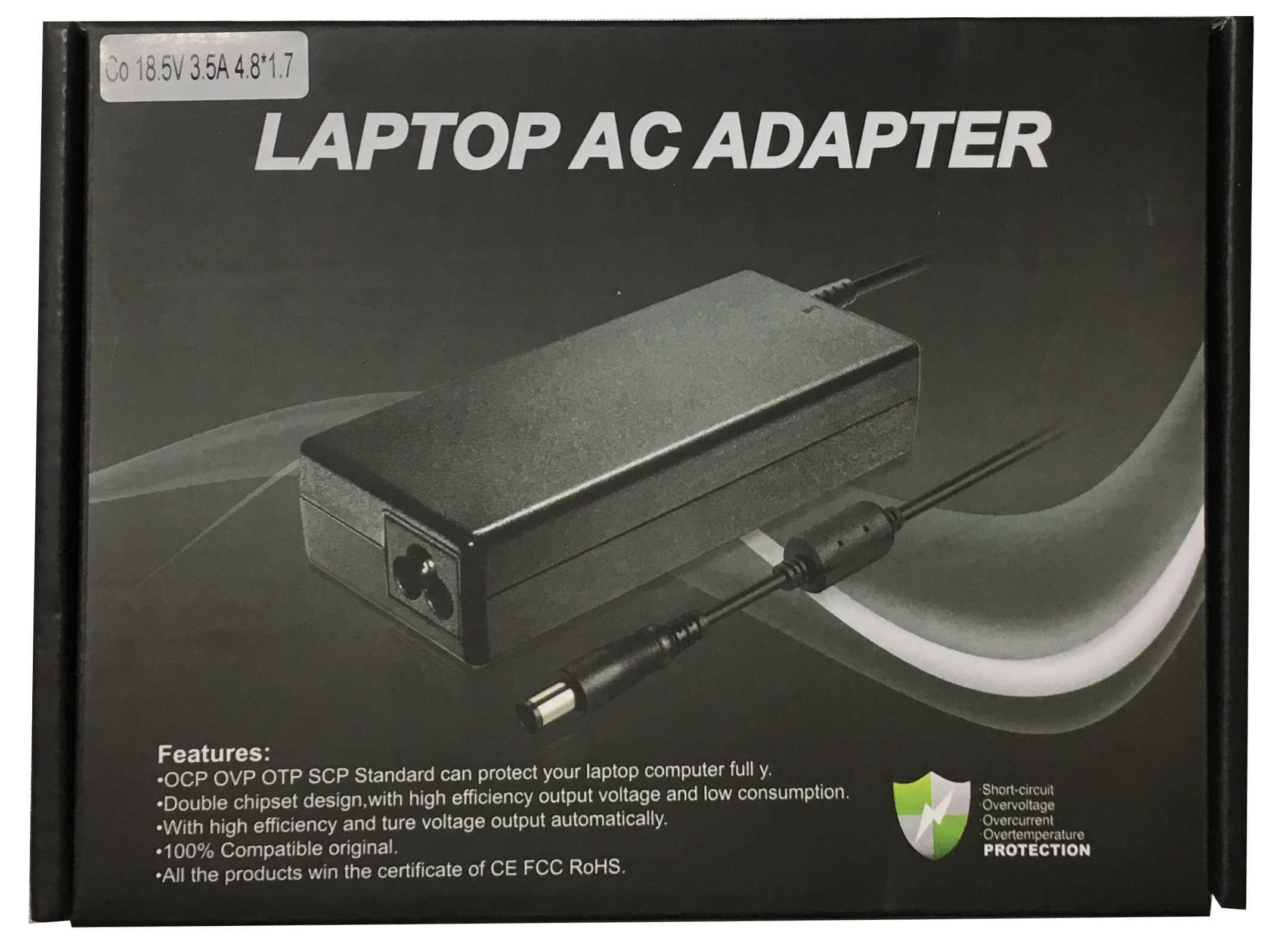 ΤΡΟΦΟΔΟΤΙΚΟ ΓΙΑ HP/COMPAQ 18.5V, 3.5A, TIP SIZE: 4.8x1.7x12mm ΜΕ ΚΑΛΩΔΙΟ ΤΡΟΦΟΔΟΣΙΑΣ