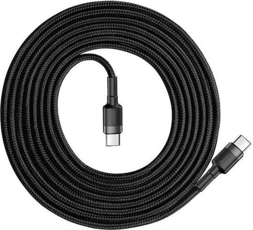 BASEUS CAFULE, ΚΑΛΩΔΙΟ ΦΟΡΤΙΣΗΣ, TYPE-C ΣΕ TYPE-C, 2m, 60W, ΓΚΡΙ, ΜΑΥΡΟ