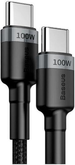 BASEUS CAFULE, ΚΑΛΩΔΙΟ ΓΡΗΓΟΡΗΣ ΦΟΡΤΙΣΗΣ, TYPE-C ΣΕ TYPE-C, 2m, 100W, ΜΑΥΡΟ