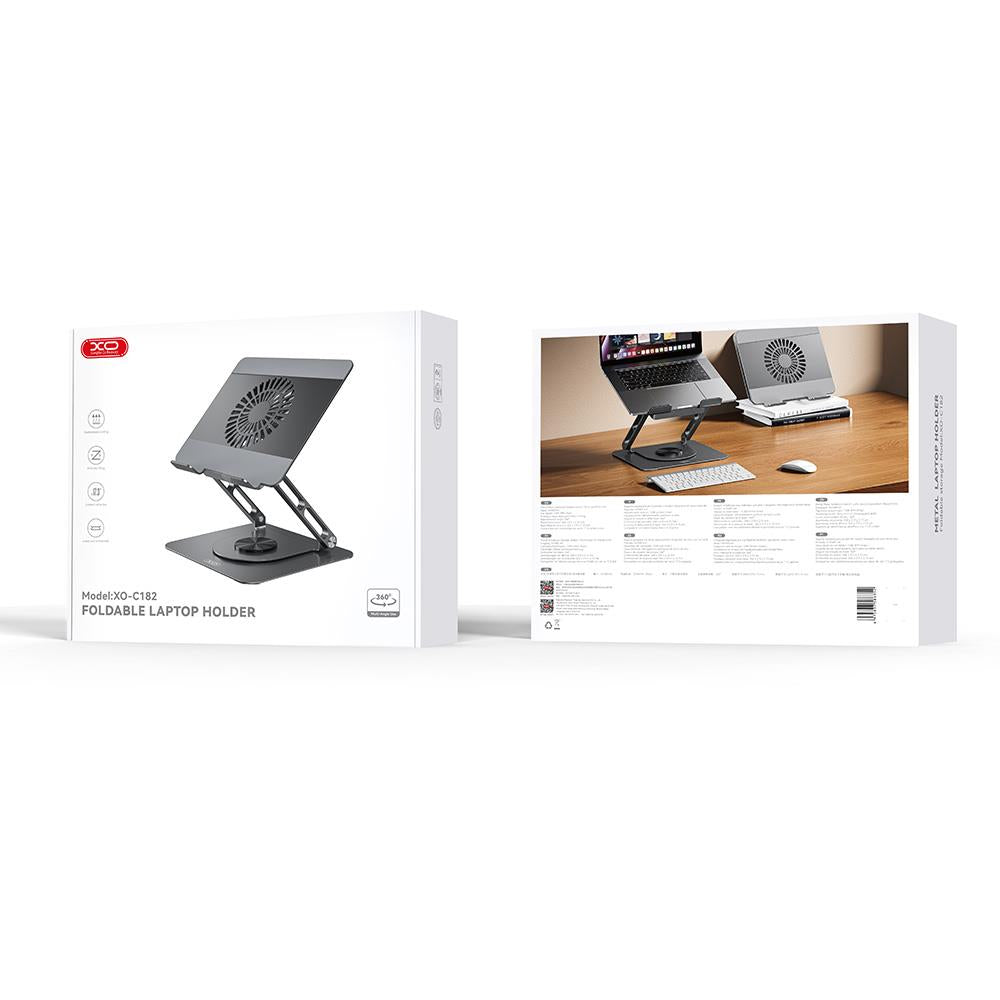 XO C182 ΜΕΤΑΛΛΙΚΗ ΒΑΣΗ ΣΤΗΡΙΞΗΣ LAPTOP/TABLET, ΜΕ ΑΝΕΜΙΣΤΗΡΑ, ΑΣΗΜΙ