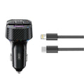 XO BCC17 FM TRANSMITER ΚΑΙ ΦΟΡΤΙΣΤΗΣ ΑΥΤΟΚΙΝΗΤΟΥ, PD30W, 2 ΘΥΡΕΣ, ΜΕ ΚΑΛΩΔΙΟ LIGHTNING, ΜΑΥΡΟΣ