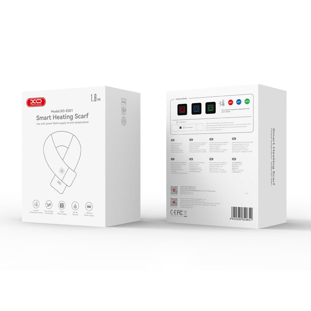XO ES01 INTELLIGENT HEATING ΚΑΣΚΟΛ, ΜΕ ΤΣΕΠΗ, 1.8m, ΓΚΡΙ