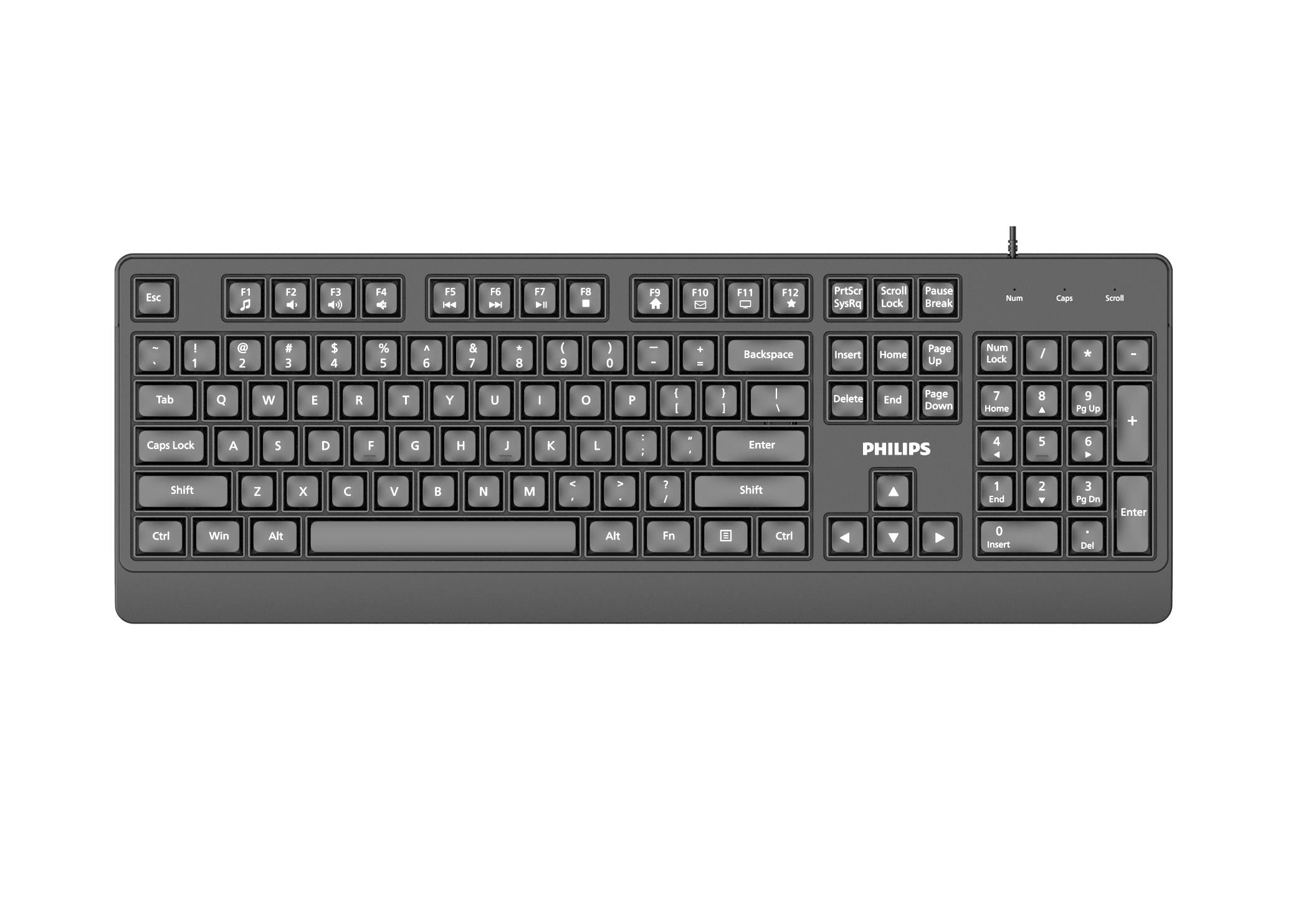 PHILIPS SPK6247 ΕΝΣΥΡΜΑΤΟ ΠΛΗΚΤΡΟΛΟΓΙΟ, ΜΑΥΡΟ, GR
