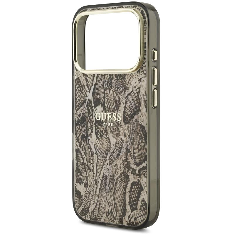 Θήκη TPU & PC Guess Apple iPhone 18 Pro Max/ 17 Pro Max MagSafe Python Pattern Καφέ