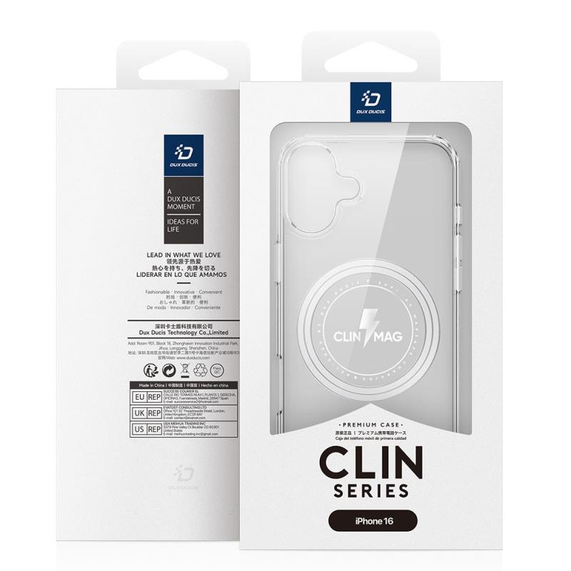Θήκη TPU & PC Dux Ducis Apple iPhone 16 Magnetic MagSafe Clin Διάφανο