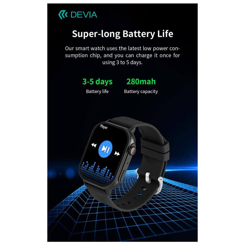 Smartwatch Devia Pro2 2.04" Ασημί