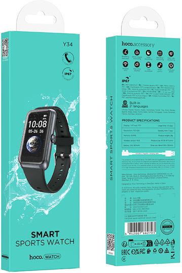 HOCO Y34, SMART WATCH, SPORT, CALL VERSION, ΜΑΥΡΟ