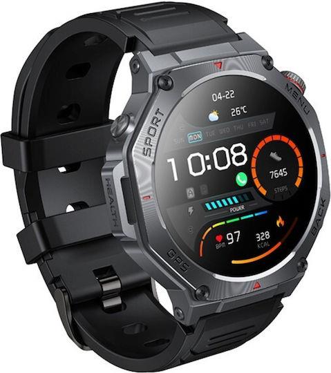 HOC Y37, SMART WATCH, SPORT, AMOLED, GPS, ΜΑΥΡΟ