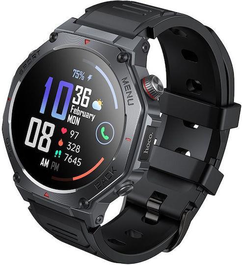 HOC Y37, SMART WATCH, SPORT, AMOLED, GPS, ΜΑΥΡΟ