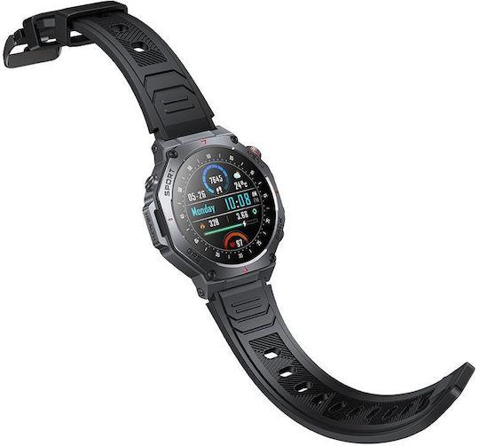 HOC Y37, SMART WATCH, SPORT, AMOLED, GPS, ΜΑΥΡΟ