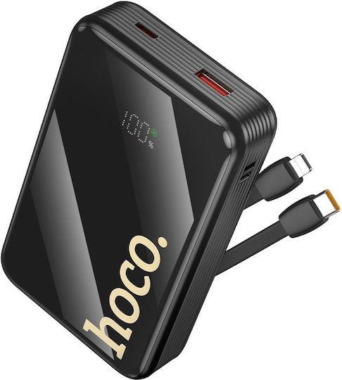 HOCO Q37A GRACEFUL, POWERBANK, 20000MAh, ΜΕ 2 ΕΝΣΩΜΑΤΩΜΕΝΑ ΚΑΛΩΔΙΑ, ΜΑΥΡΟ