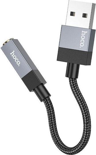 HOCO UPA32D CLEVER, ΑΝΤΑΠΤΟΡΑΣ ΗΧΟΥ, USB ΣΕ 3.5mm, ΜΑΥΡΟ