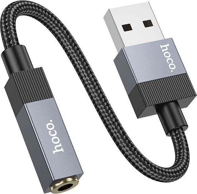 HOCO UPA32D CLEVER, ΑΝΤΑΠΤΟΡΑΣ ΗΧΟΥ, USB ΣΕ 3.5mm, ΜΑΥΡΟ