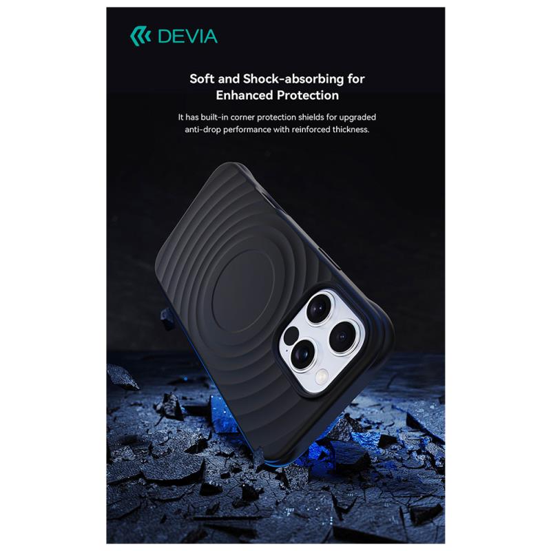 Θήκη TPU Devia Apple iPhone 16 Pro Max Magnetic Shock Proof Ripple Μαύρο