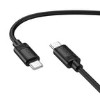 HOCO X122 BENEFIT, ΚΑΛΩΔΙΟ ΦΟΡΤΙΣΗΣ TYPE-C ΣΕ TYPE-C, 60W, ΜΑΥΡΟ