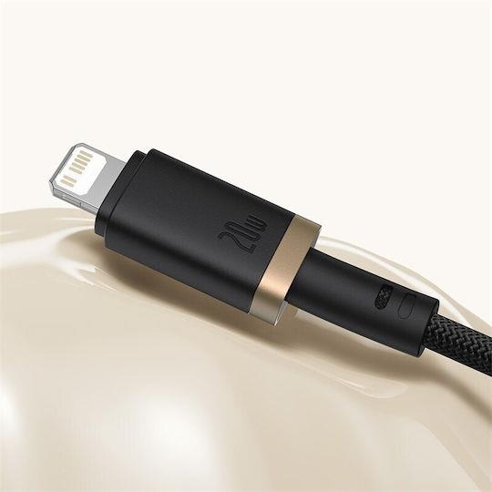 BASEUS DURA SERIES, ΚΑΛΩΔΙΟ ΓΡΗΓΟΡΗΣ ΦΟΡΤΙΣΗΣ, TYPE-C ΣΕ LIGHTNING, 20W, 2m, ΧΡΥΣΟ-ΜΑΥΡΟ