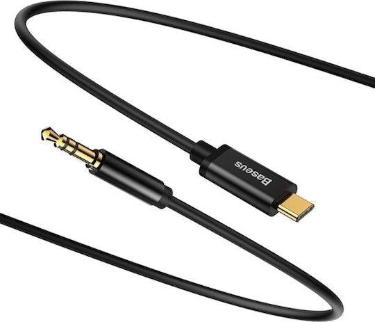 BASEUS YIVEN Μ01, TYPE-C ΑΡΣΕΝΙΚΟ ΣΕ 3,5mm ΑΡΣΕΝΙΚΟ ΚΑΛΩΔΙΟ, ΜΑΥΡΟ