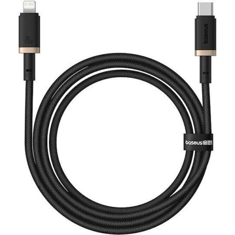 BASEUS Dura Series, Καλώδιο Γρήγορης Φόρτισης, Type-C σε Lightning, 1m, Χρυσό-Μαύρο