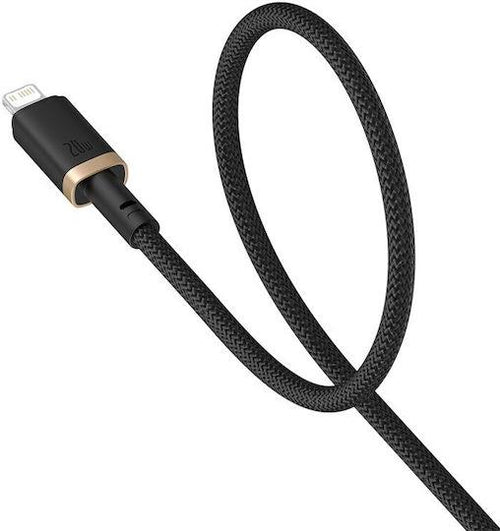 BASEUS DURA SERIES, ΚΑΛΩΔΙΟ ΓΡΗΓΟΡΗΣ ΦΟΡΤΙΣΗΣ, TYPE-C ΣΕ LIGHTNING, 1m, ΧΡΥΣΟ-ΜΑΥΡΟ