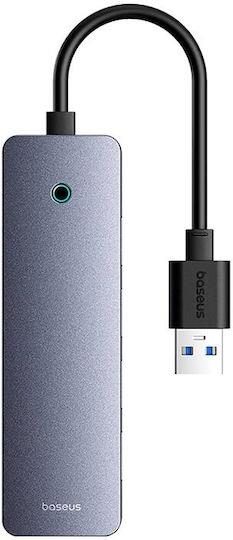 BASEUS ULTRAJOY SERIES, USB HUB, 4 ΘΥΡΕΣ, 1 ΘΥΡΑ TYPE-C, ΓΚΡΙ