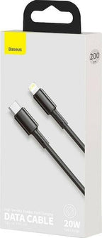 BASEUS HIGH DENSITY, ΚΑΛΩΔΙΟ ΓΡΗΓΟΡΗΣ ΦΟΡΤΙΣΗΣ, TYPE-C ΣΕ LIGHTNING, 20W, 2m, ΜΑΥΡΟ
