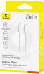 BASEUS SILKY SERIES, ΚΑΛΩΔΙΟ ΓΡΗΓΟΡΗΣ ΦΟΡΤΙΣΗΣ TYPE-C ΣΕ LIGHTNING, 20W, 2m, ΛΕΥΚΟ