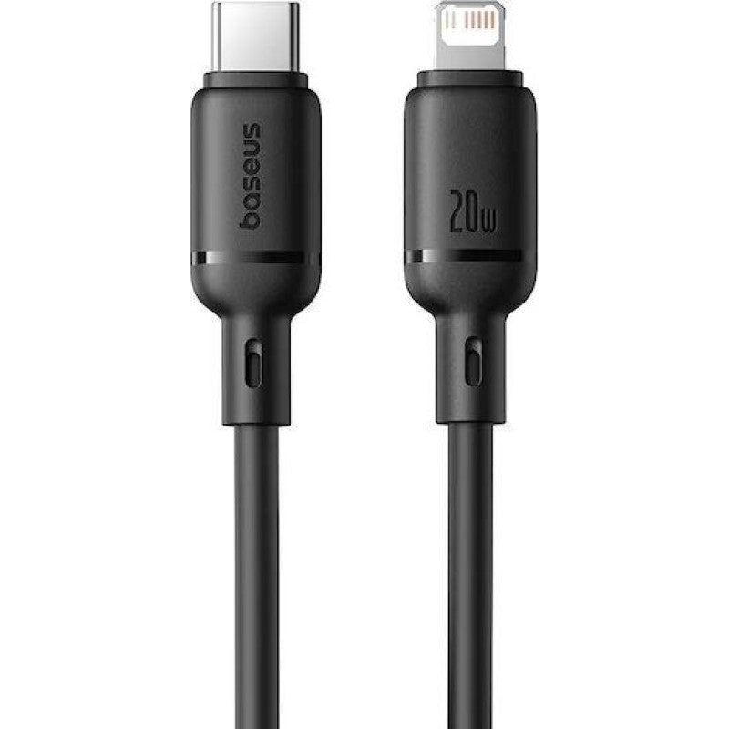 BASEUS SILKY SERIES, ΚΑΛΩΔΙΟ ΓΡΗΓΟΡΗΣ ΦΟΡΤΙΣΗΣ, TYPE-C ΣΕ LIGHTNING, 20W, 1m, ΜΑΥΡΟ