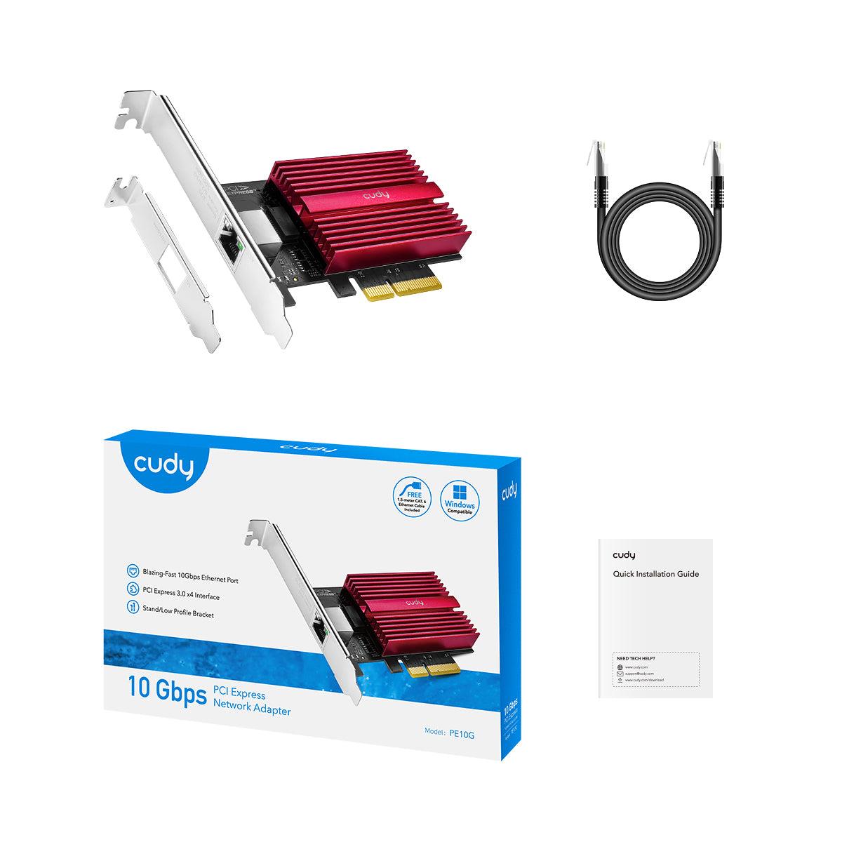CUDY PE10G, 10GBps, PCI EXPRESS ADAPTER / LOW PROFILE BRACKET