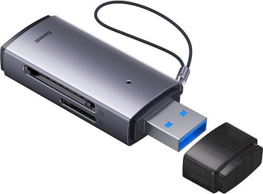 BASEUS LITE SERIES, USB SD TFT CARD READER, ΓΚΡΙ