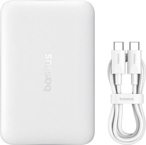 BASEUS ENERFILL FM11, ULTRA MINI ΜΑΓΝΗΤΙΚΟ POWERBANK, 10000MAh, 22.5W, ΜΕ ΚΑΛΩΔΙΟ TYPE-C, ΛΕΥΚΟ