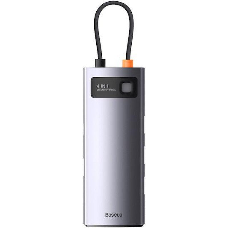 BASEUS Metal Gleam Series, 4 σε 1 Docking Station, Type-C, Γκρι