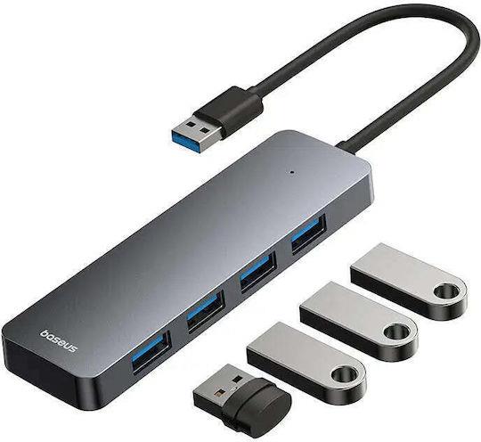 BASEUS ULTRAJOY SERIES, USB HUB, 4 ΘΥΡΕΣ, ΓΚΡΙ