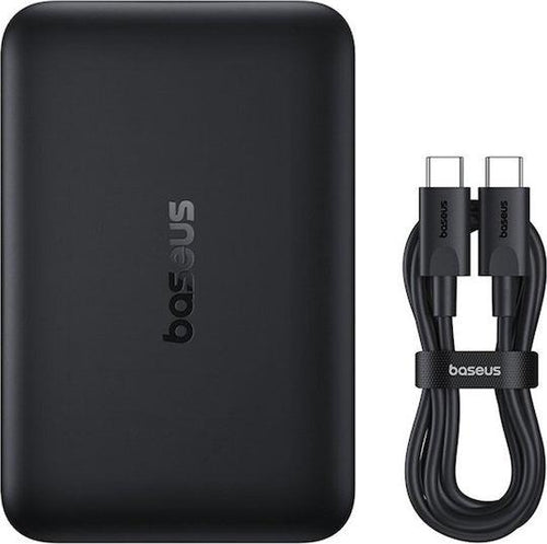 BASEUS ENERFILL FM11, ULTRA MINI ΜΑΓΝΗΤΙΚΟ POWERBANK, 10000MAh, 22.5W, ΜΕ ΚΑΛΩΔΙΟ TYPE-C, ΜΑΥΡΟ