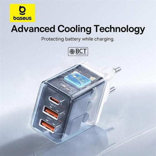 BASEUS CUBE, ΦΟΡΤΙΣΤΗΣ ΓΡΗΓΟΡΗΣ ΦΟΡΤΙΣΗΣ, 3 ΘΥΡΕΣ, 30W, ΛΕΥΚΟΣ