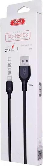 XO NB103, ΚΑΛΩΔΙΟ USB, TYPE-C, 2.1A, 2M, ΜΑΥΡΟ