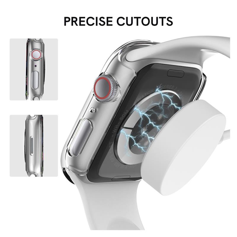 Θήκη PC με Tempered Glass Ahastyle WG65 Premium Apple Watch 7/ 8/ 9 45mm Μαύρο-Διάφανο (2 τεμ.)